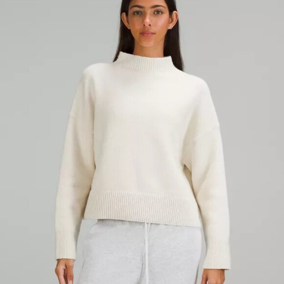 Lululemon - Merino Wool-Blend Ribbed Turtleneck Sweater (Bone) - Picture 2 of 8